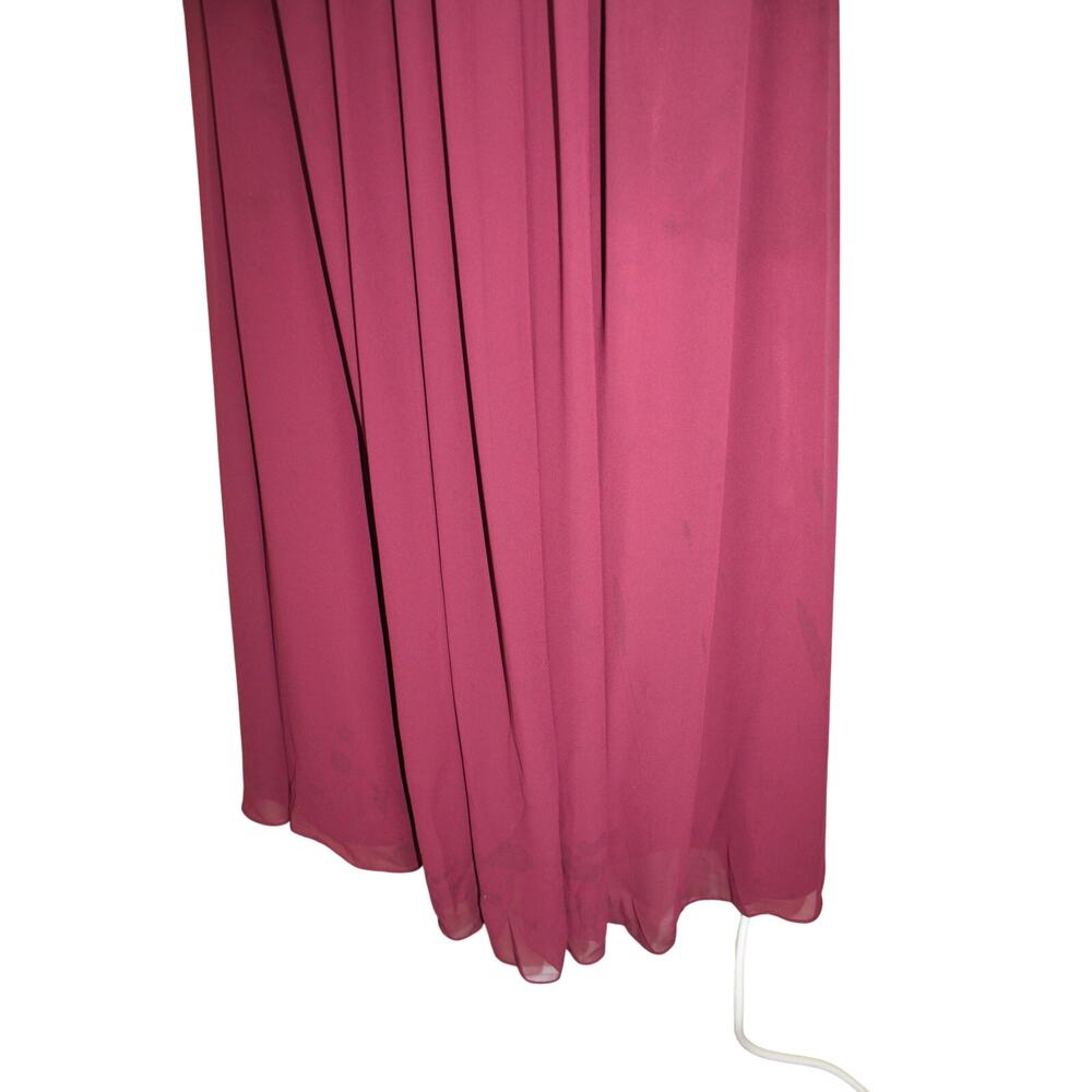 Bill Levkoff Eggplant Purple One Shoulder Bridesmaid Prom Evening Maxi Gown - Picture 4 of 10